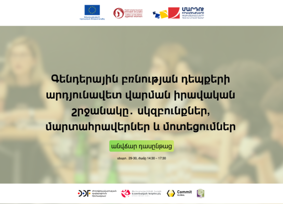 Գենդերային բռնության դեպքերի արդյունավետ վարման իրավականշրջանակը․ սկզբունքներ, մարտահրավերներ և մոտեցումներ | անվճար դասընթաց